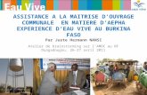 Assistance à la maîtrise d'ouvrage communale des services d'eau potable et d'assainissement au Burkina Faso: Expérience de l'ONG Eau Vive