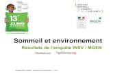 Enquete 2013 Sommeil et Environnement réalisé par lNSV et la MGEN