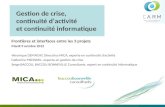 Presentation CARM Continuite d'Activite, Continuite Informatique et Gestion de Crise