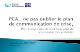 Plan de communication de crise : pierre angulaire du PCA