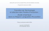 Transfert de technologie et attentes des parties prenantes : étude empirique dans la Région Languedoc-Roussillon