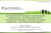 LEBLANC, P. Gouvernance territoriale et communautés apprenantes  les interaction entre chercheurs et acteurs, l’exemple du projet québécois La contrée en montagne
