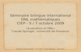 Séminaire Bilingue International DNL Mathématiques CIEP