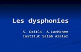 Diagnostic d'une Dysphonie