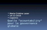Quelle accountability pour la Gouvernance Globale 1
