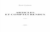 René Guénon - 2002 - Articles et comptes rendus tome 1