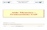 Aide Memoire Transactions SAP