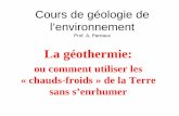 La géothermie - Cours de géologie de l’environnement