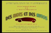 Vocabulaire de l'automobile Français Anglais