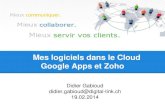 Logiciels d'entreprise dans le Cloud, Google Apps et Zoho CRM