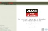Les Français et le contact avec les entreprises proche de chez eux - Sondage OpinionWay pour Ada - Septembre 2014