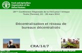 28th FAO ARC: Décentralisation et réseau de bureaux décentralisés