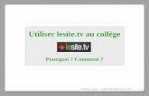 Utiliser Lesite.tv au collège