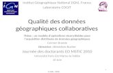 Qualité des données géographiques collaboratives