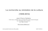 La recherche au ministère de la culture (1959-2012)