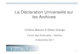 La Déclaration universelle sur les archives
