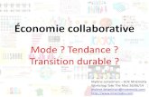 Economie collaborative: Mode? Tendance? Transition Durable?