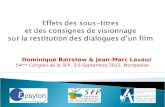 Bairstow et lavaur effets des sous titres et des consignes de visionnage SFP 2012 Montpellier 0912