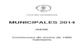 Is¨re : Listes des candidats dans les communes de - de 1000 habitants