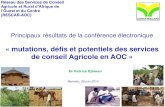 Conclusions de la conférence électronique de RESCAR-AOC sur le conseil agricole en Afrique de l’Ouest et Centrale