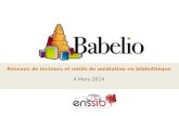 Présentation Babelio- Babelthèque ENSSIB - mars 2014