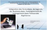 Intégration des formations  de logiciels de  business dans  l’enseignement du management dans l’université algérienne