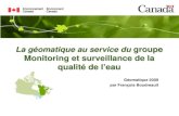 La géomatique au service du Programme de monitoring et surveillance de la qualité de l'eau
