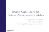 Les rencontres e tourisme anglet MOPA - Retours d'expériences mobiles - Karine Feige CRT Rhone-Alpes