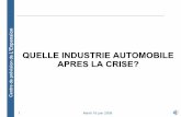Industrie Automobile après la crise