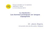 'La dyslexia : Les bonnes pratiques en langue espagnole' by Professor Jésus Alegria