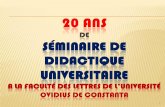 20 ans de Séminaire de Didactique Universitaire, organisé à la Faculté des Lettres , Université "Ovidius" de Constanta