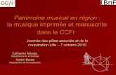 Patrimoine musical en région : la musique imprimée et manuscrite dans le CCFr