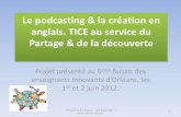 Le podcasting & la création en anglais