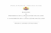Rapport du Président à l'Assemblée de Polynésie Française - année 2012