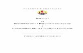 Rapport du Président à l'Assemblée de Polynésie Française - année 2011