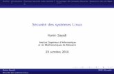 Sécurité des systèmes Linux