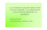 La charge parasitaire dans le paludisme à P. falciparum : mesure et intérêt