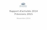 Rapport activites 2014 et prévisions 2015