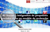 RI Sociale : intégration de propriétés sociales dans un modèle de recherche