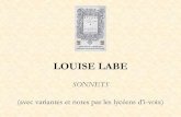 Louise Labé - Sonnets (variantes)