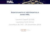 Carrefour IST : Identifiants et référentiels dans HAL