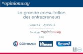 Opinionway pour CCI / La Tribune / Europe 1 : Grande consultation des entrepreneurs / Vague2 - 04/2015