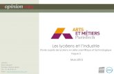 OpinionWay pour Arts Métiers ParisTech / Baromètre Les jeunes et l'industrie - vague3 / Mars 2015