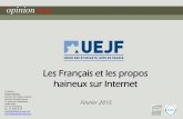 UEJF - Les propos haineux sur Internet - Par OpinionWay - Février 2015
