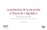 La protection de la vie privée à l'heure du BIG DATA