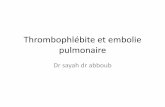 Thrombophlebite et embolie pulmonaire  paramédicaux