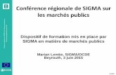 Dispositif de formation mis en place par SIGMA en matière de marchés publics, Marian Lemke, conférence régionale SIGMA sur les marchés publics, Beyrouth les 2-3 juin 2015