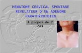 Hématome cervical spotané révélateur d'un adénome parathyroïdien