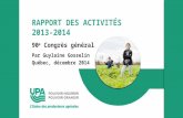 Rapport annuel UPA 2013-2014
