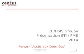 CENISIS Groupe Présentation Client ETI PME 2014